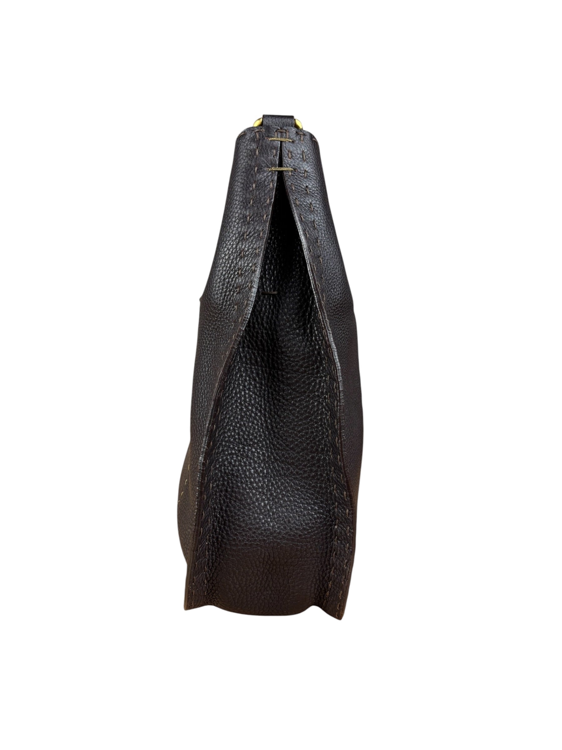 Fendi Brown Selleria Leather Hobo Bag