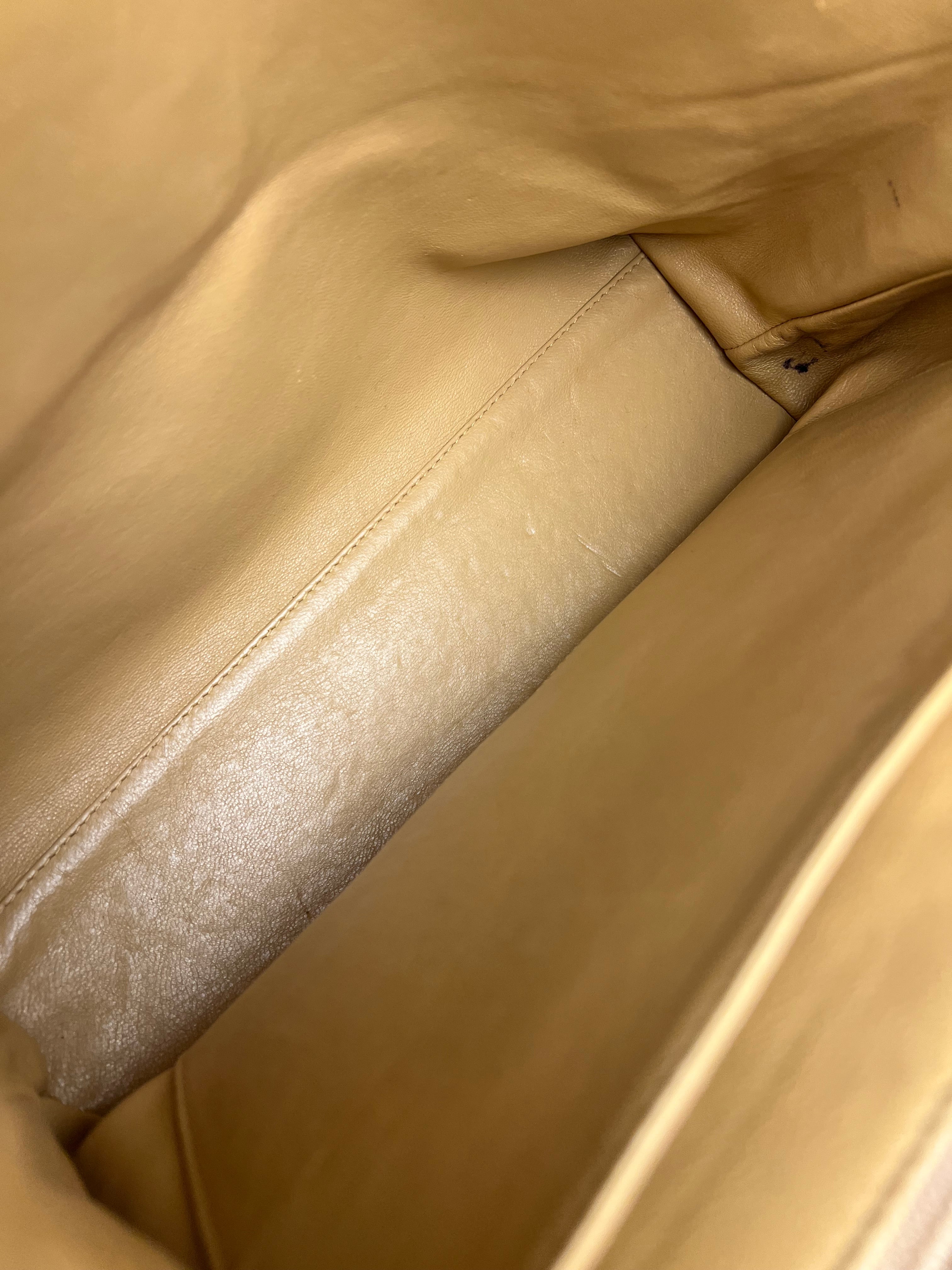 Chanel Beige Calfskin Kelly Top Handle Bag 2001