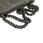 Chanel Taupe Leather Funny Tweed Fringe Flap Bag 2010