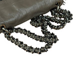 Chanel Taupe Leather Funny Tweed Fringe Flap Bag 2010