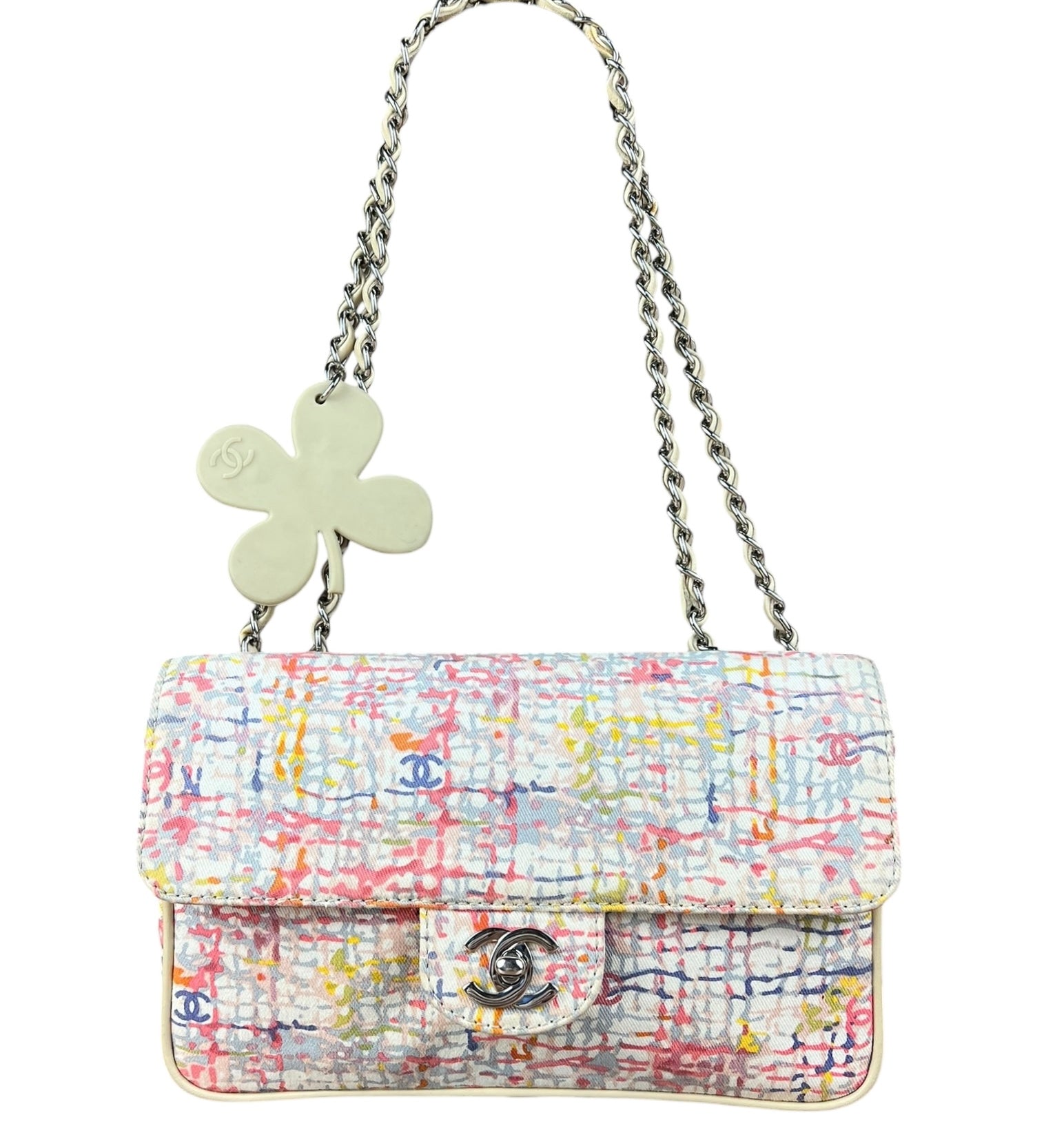 Chanel Small Watercolor Cover Canvas Flap Bag 2004