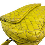 Bottega Veneta Olimpia Yellow Intrecciato Mini Chain Flap Crossbody