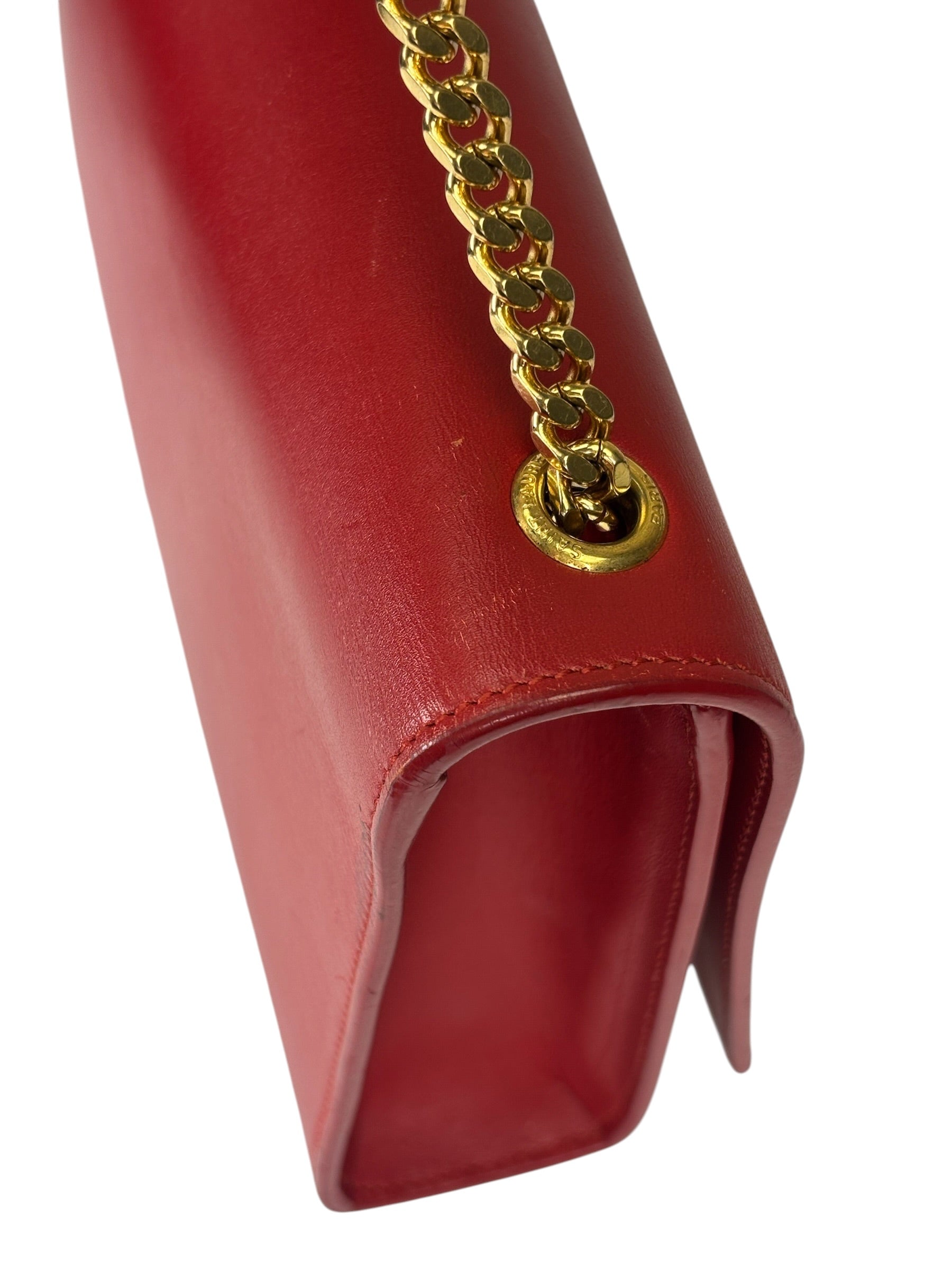 Yves Saint Laurent Red Leather Medium Kate Shoulder Bag