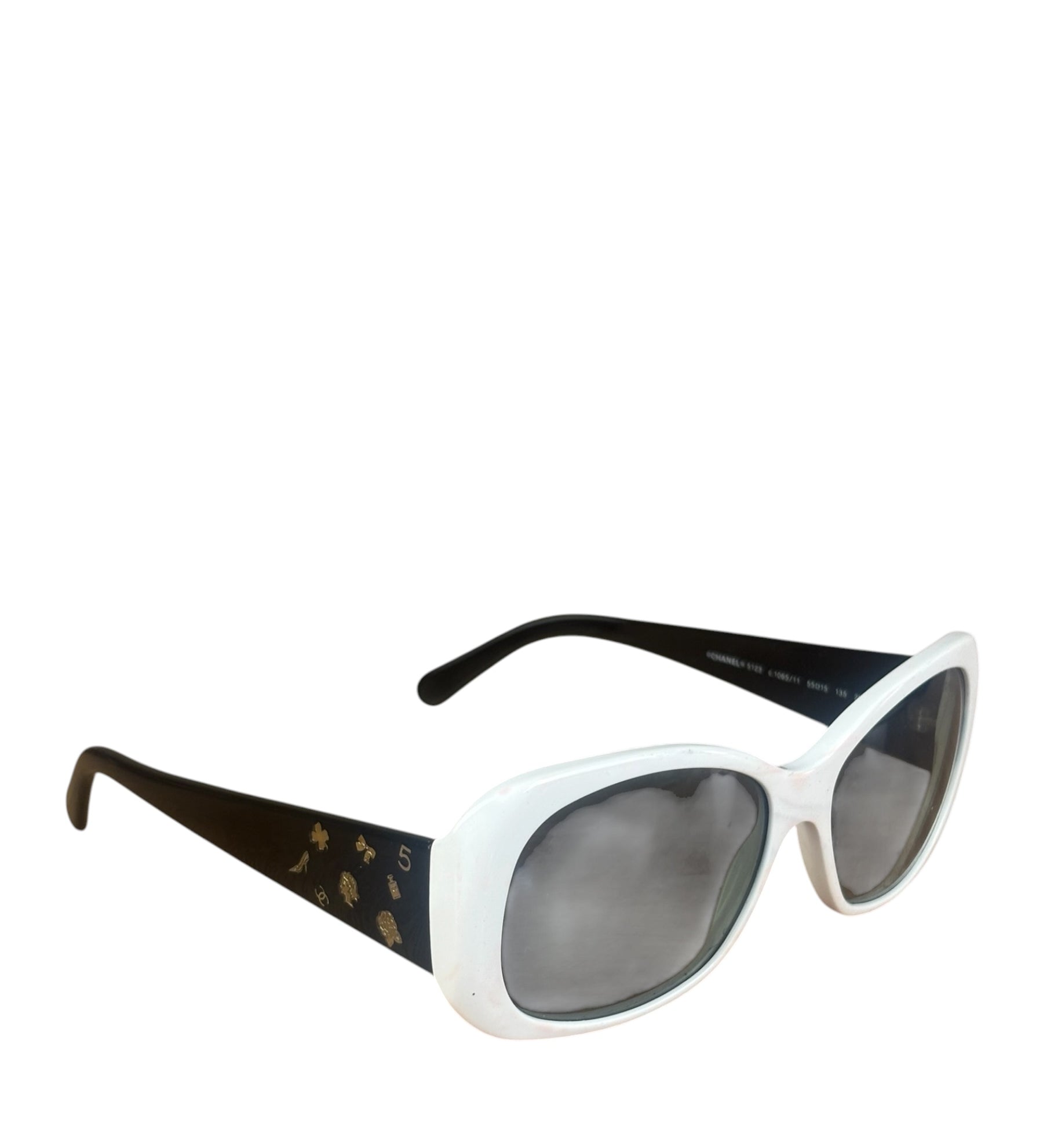 Chanel Vintage Black/White No. 5 Sunglasses