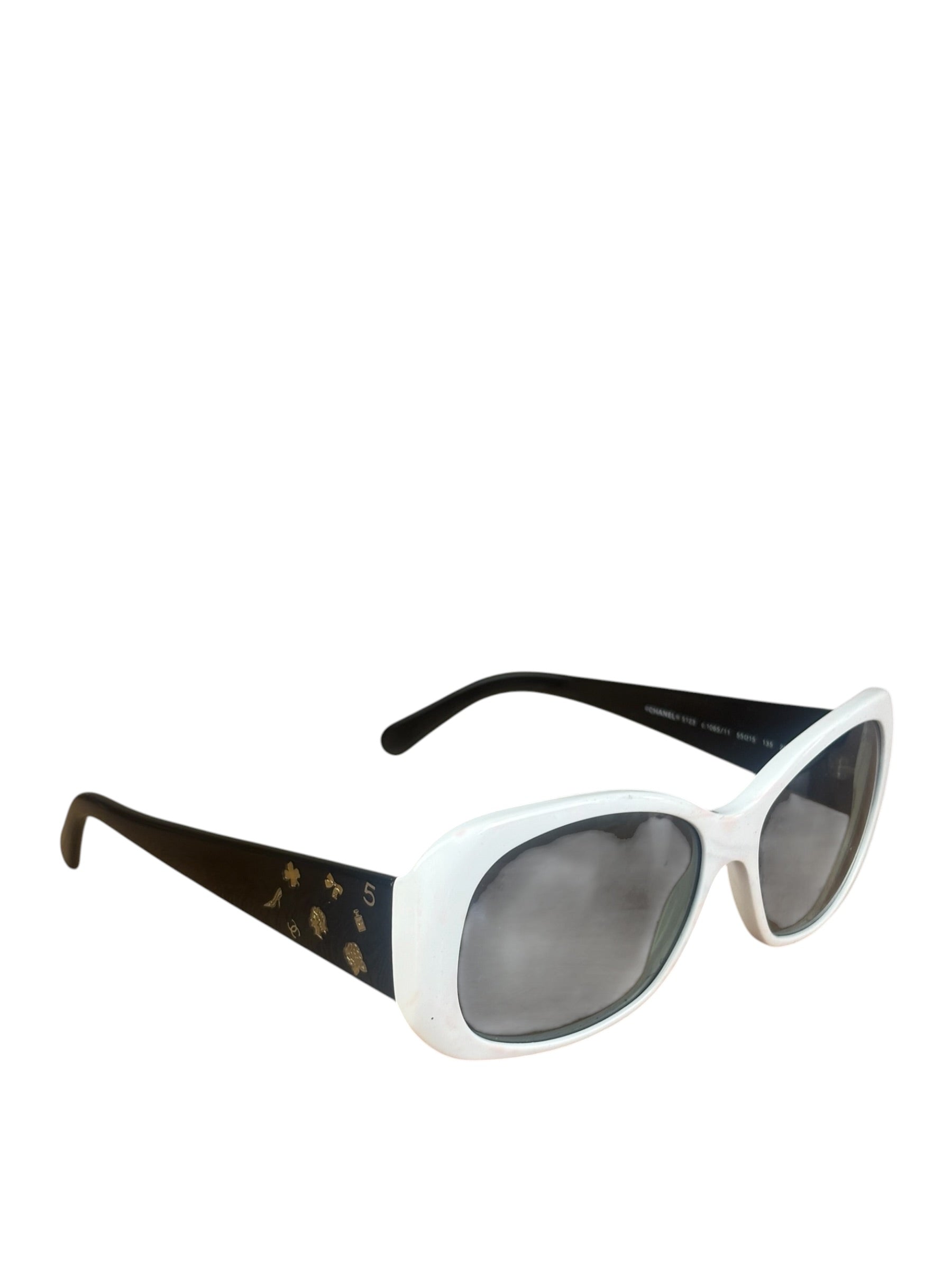 Chanel Vintage Black/White No. 5 Sunglasses