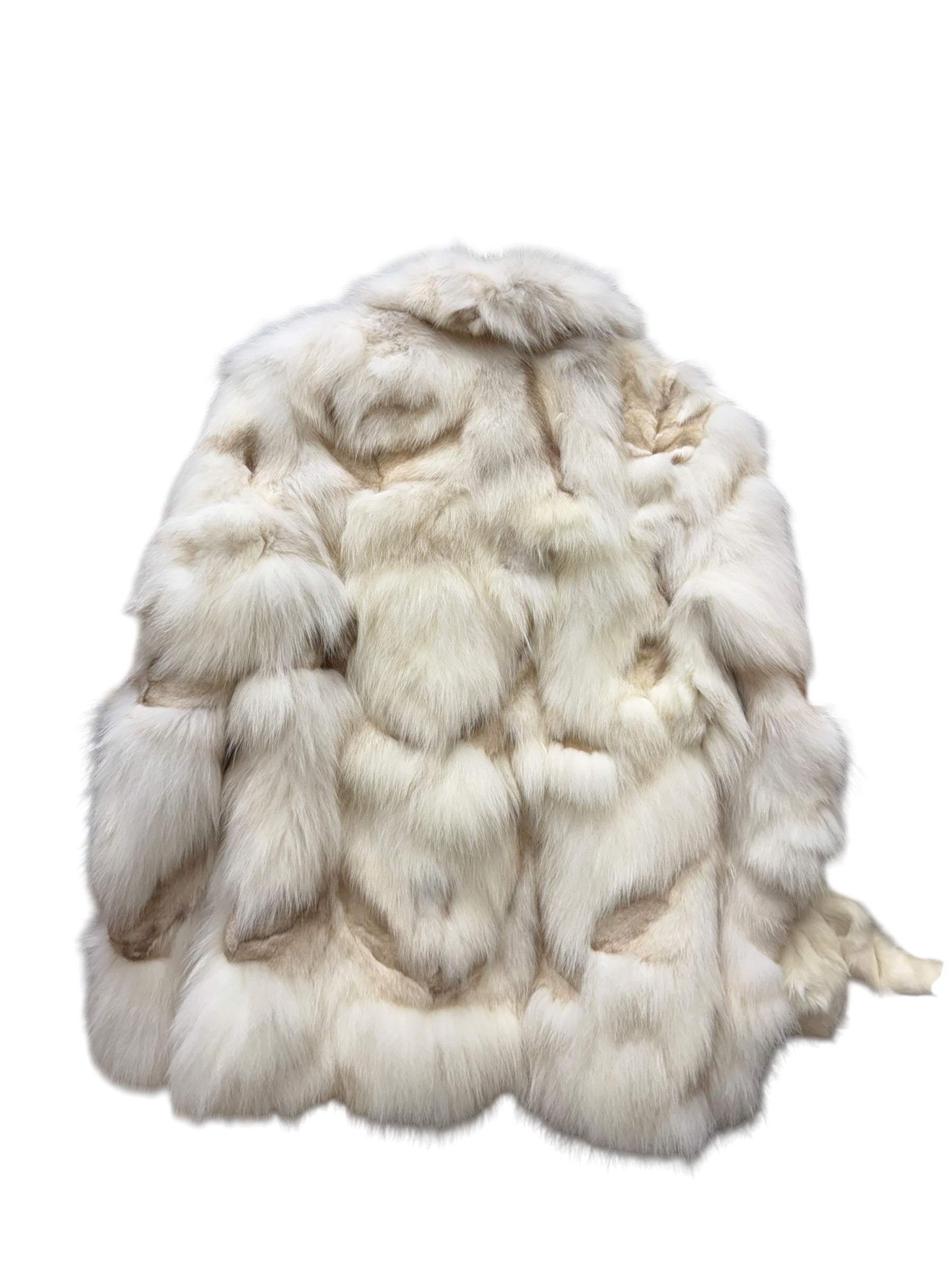 Vintage Peach John Light Ivory Tones Satin Lining Fur Coat