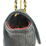 Chanel Black Quilted Lambskin Half Moon Flap 1989