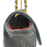 Chanel Black Quilted Lambskin Half Moon Flap 1989