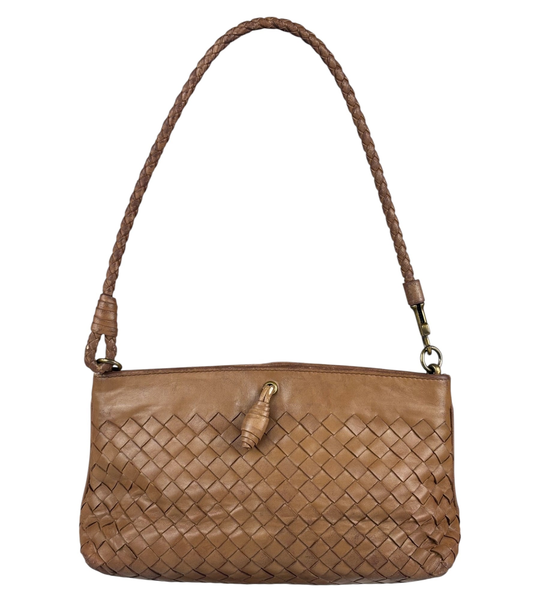Bottega Veneta Brown Woven Intrecciato Pochette