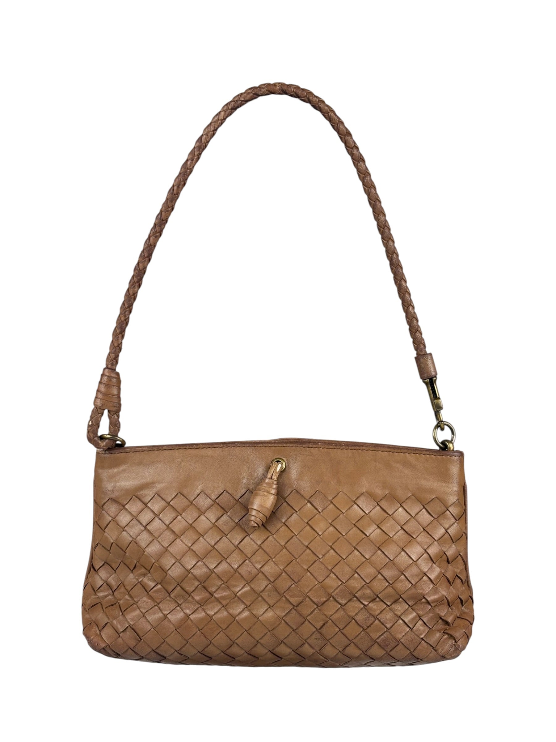 Bottega Veneta Brown Woven Intrecciato Pochette