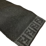 Fendi FF Logo Black Wool Scarf