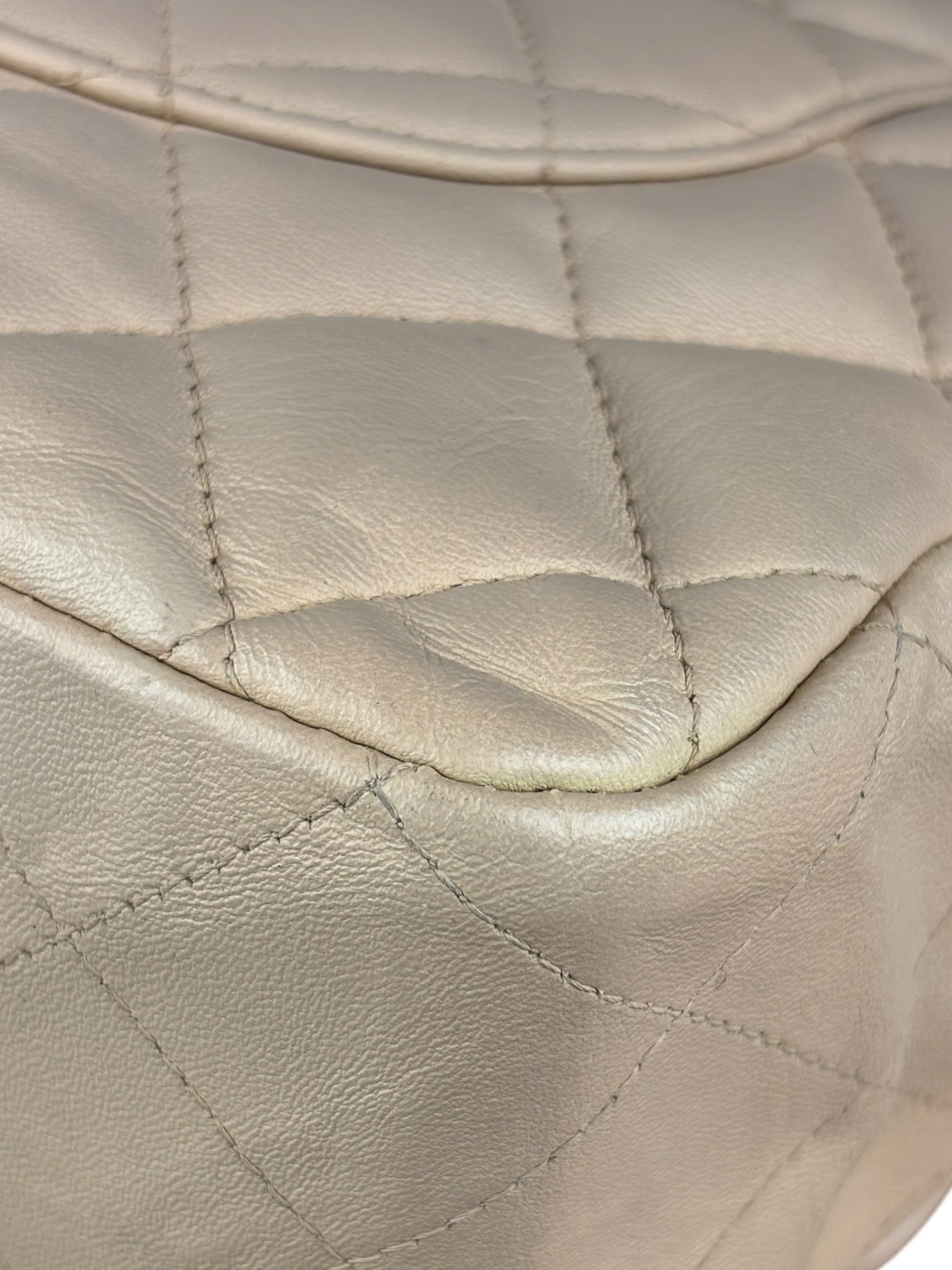 Chanel Beige Clair Jumbo Classic Flap Shoulder Bag 1990