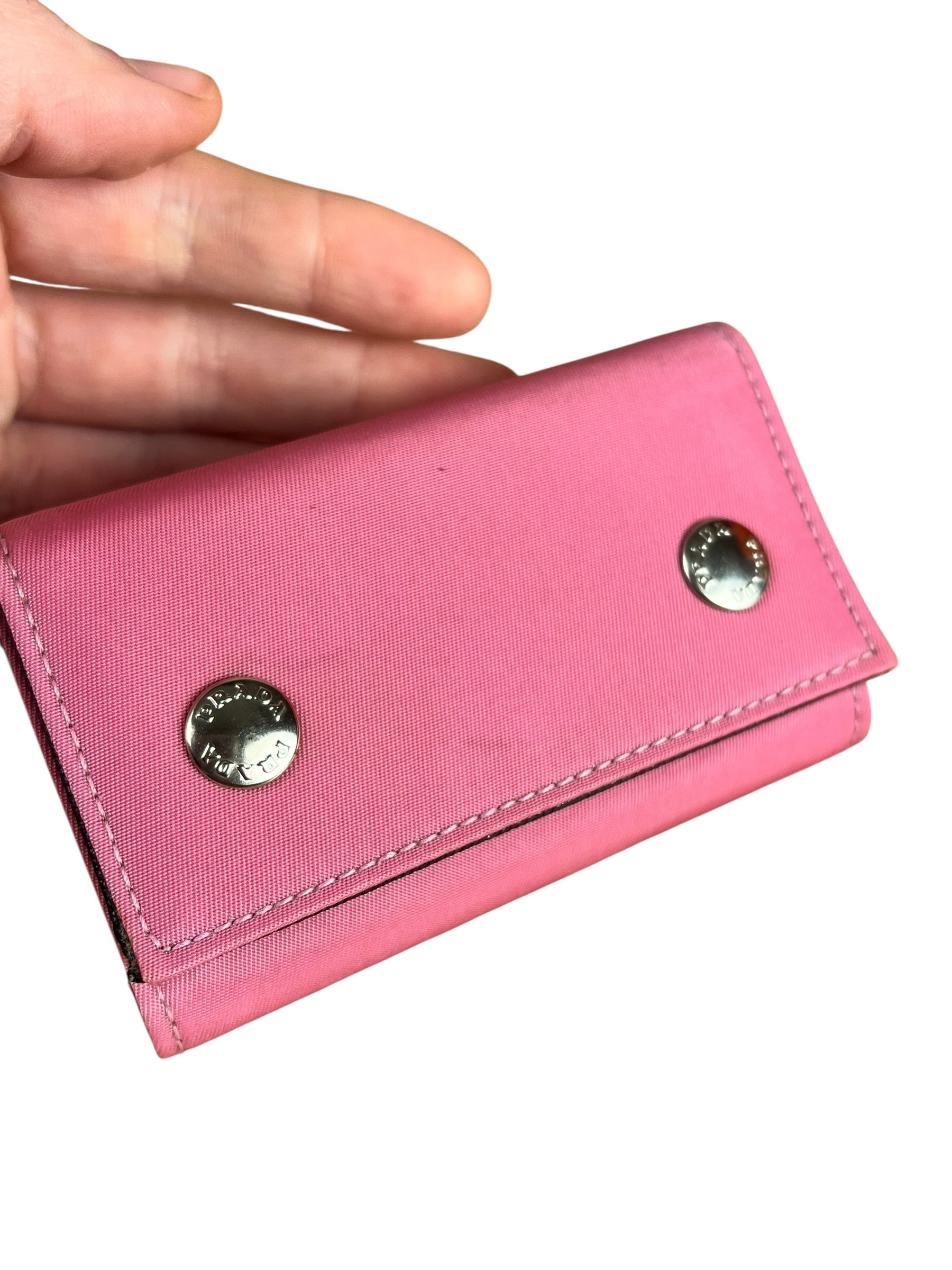 Prada Pink Nylon Key Holder