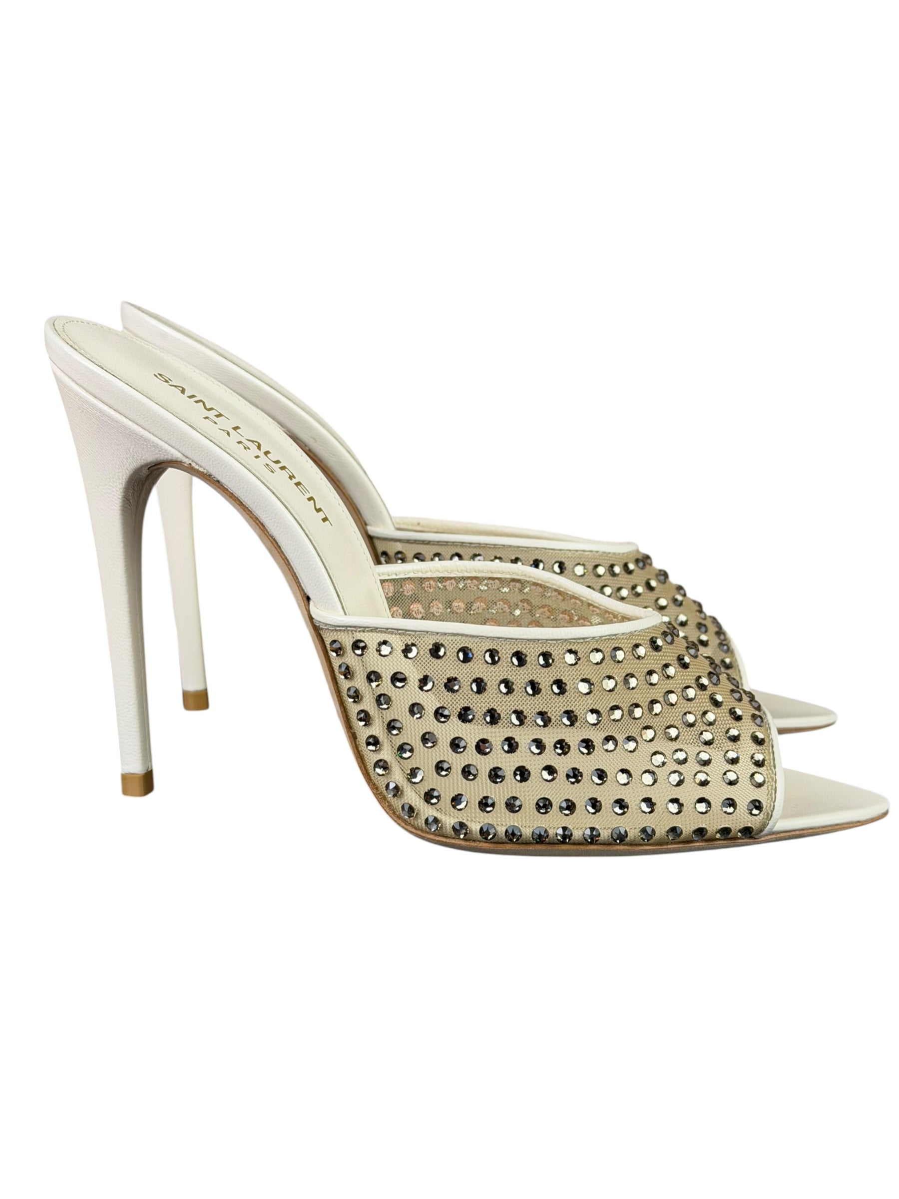 YSL Crystal Blonde Mules 37.5