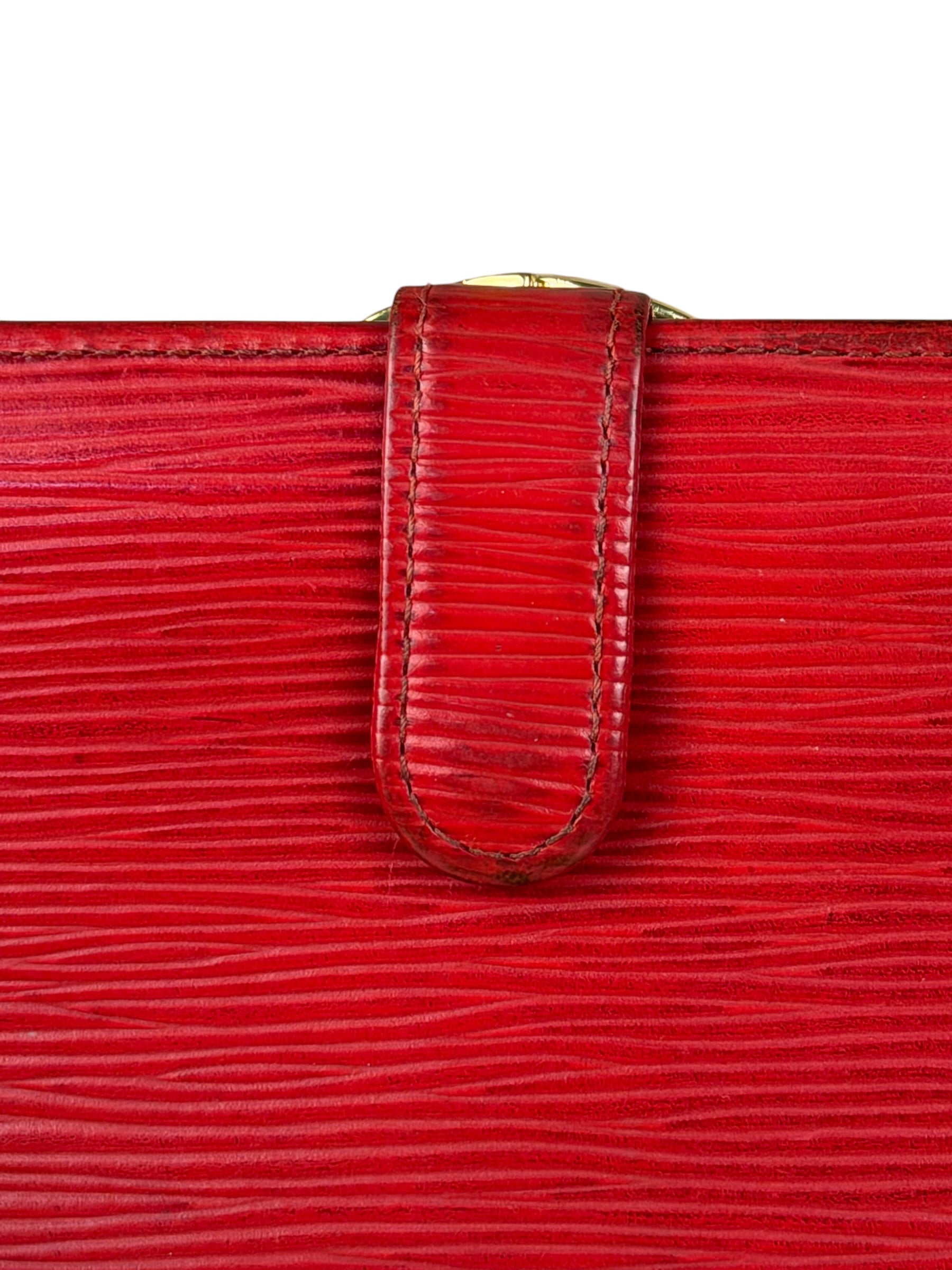 Louis Vuitton Vintage Red Epi Leather Agenda Cover Pochette