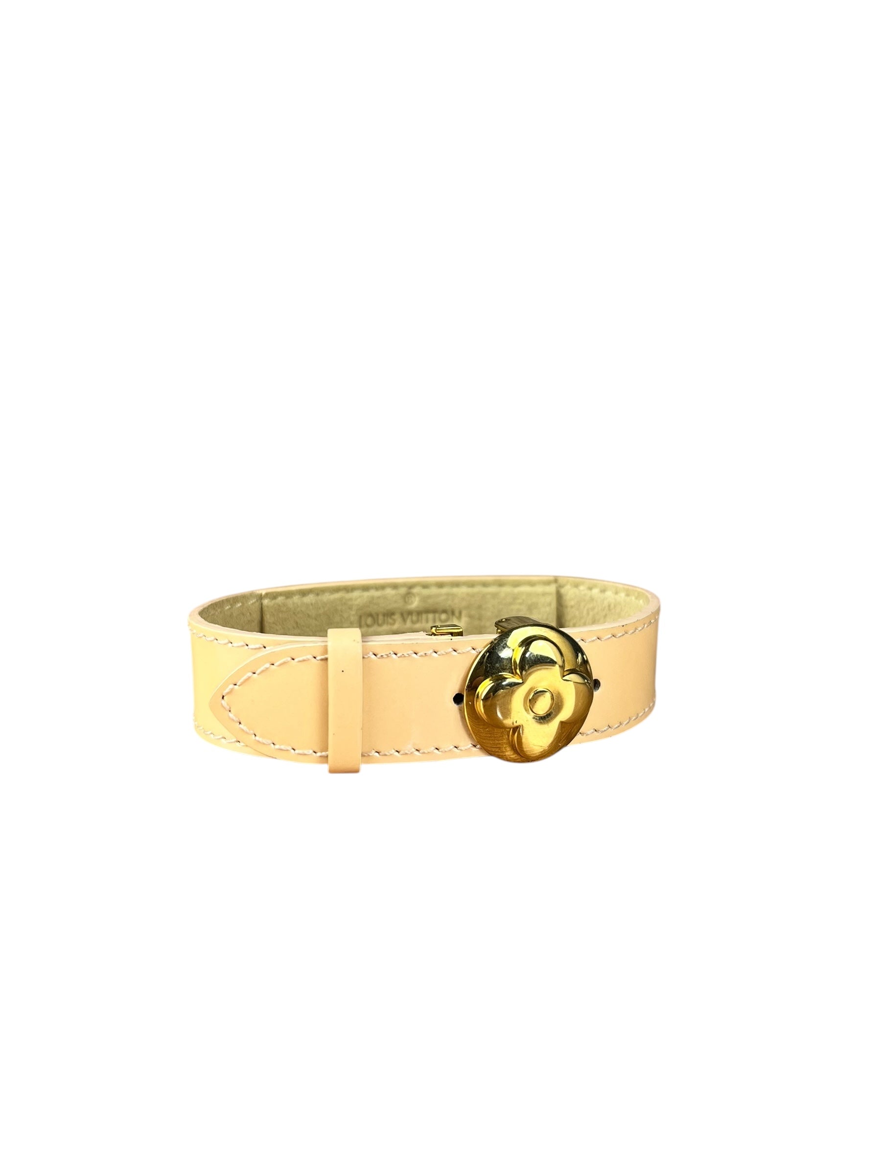 Louis Vuitton Monogram Vernis Logo Bracelet Yellow