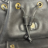 MCM Vintage Black Leather Studded Drawing Backpack