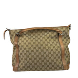 Gucci Beige/Brown Leather GG Satchel Two-Way Bag