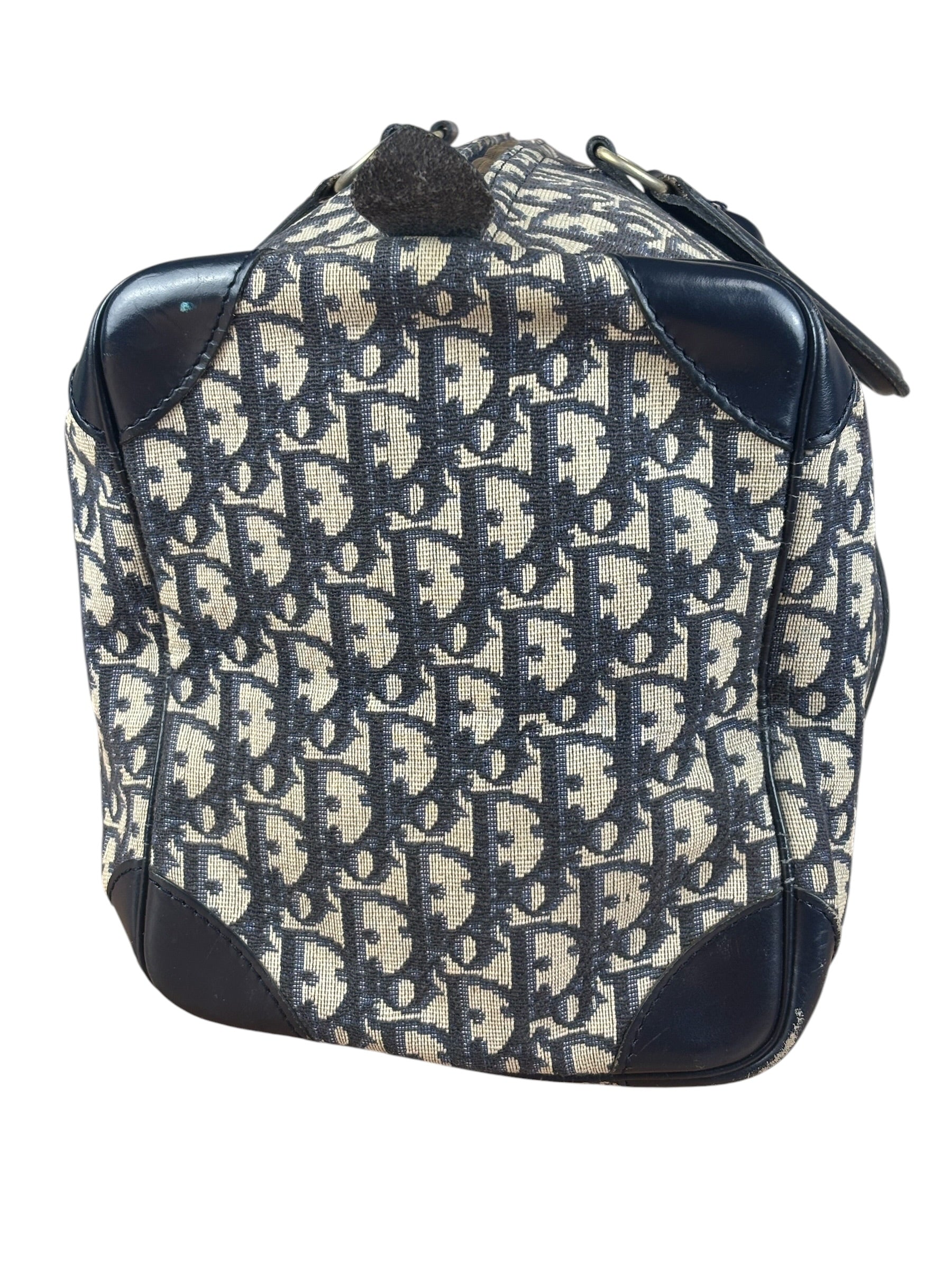 Christian Dior Vintage Navy Blue Trotter Boston Bag