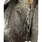 Vintage Brown Fox Fur Collar Persian Lamb Long Coat