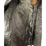 Vintage Brown Fox Fur Collar Persian Lamb Long Coat