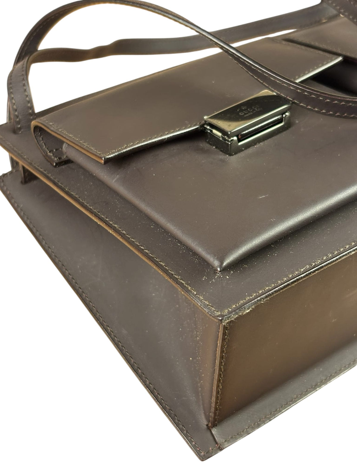 Gucci Wine Leather Double Pocket Shoulder Bag