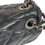 Chanel Black/Grey Quilted Calfskin Matelassè Iridescent Flap Bag 2009