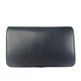 Fendi Black Leather F Logo Zip-Around Long Wallet