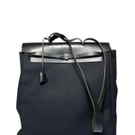 Hermes Black Toile Herbag 39 Handbag