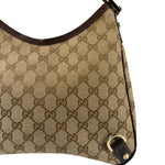 Gucci Brown Leather Trim Abbey D Ring Shoulder Bag