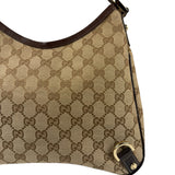 Gucci Brown Leather Trim Abbey D Ring Shoulder Bag