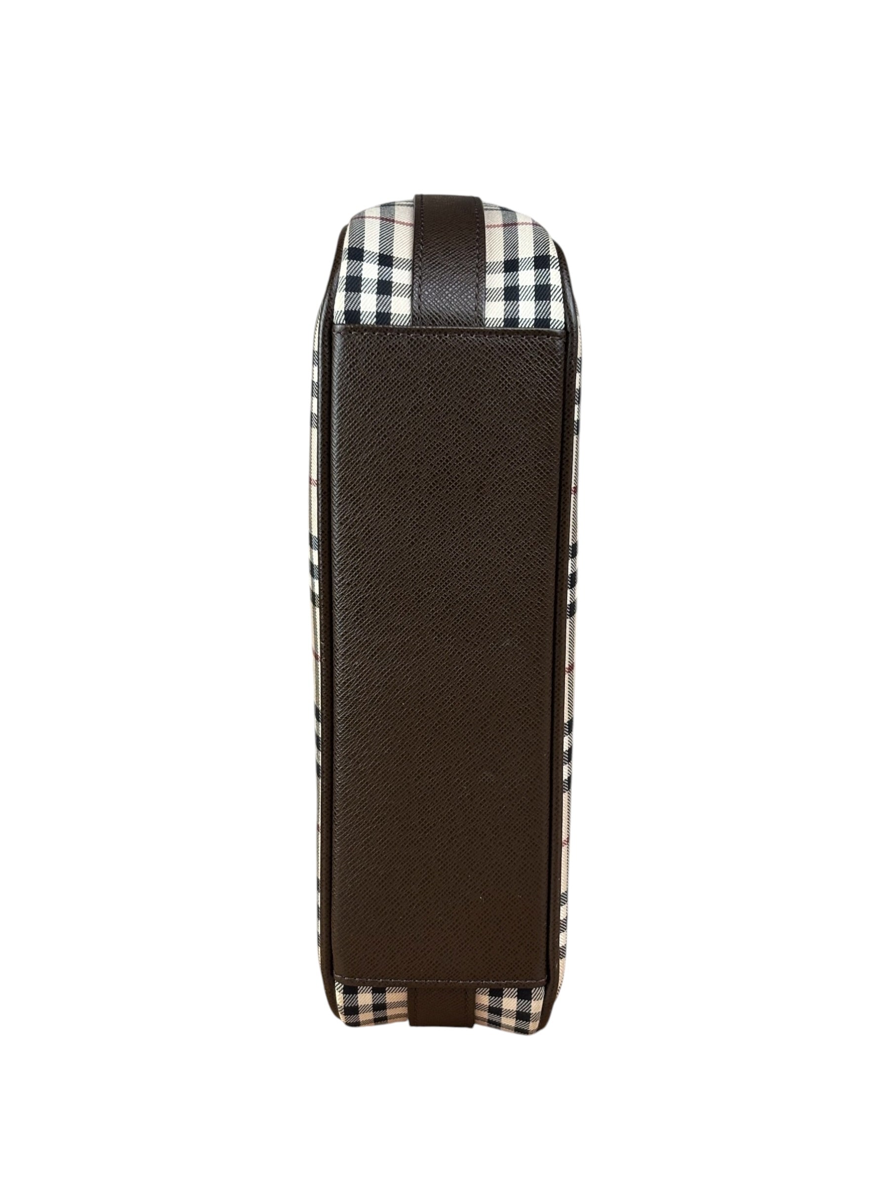 Burberry Vintage Leather Trim House Check Pochette
