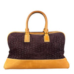 Celine Vintage Suede Macadam Leather Bowler Bag