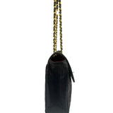 Chanel Black Quilted Lambskin Half Moon Flap 1989