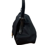 Fendi Black Leather Trim Mamma Baguette