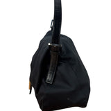 Fendi Black Leather Trim Mamma Baguette