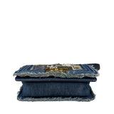 Chanel Blue Denim/Leather Trim Patchwork Boy Flap Bag 2014