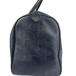 Christian Dior Vintage Navy Coated Canvas Boston Bag