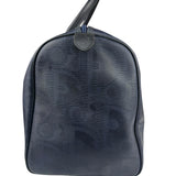 Christian Dior Vintage Navy Coated Canvas Boston Bag