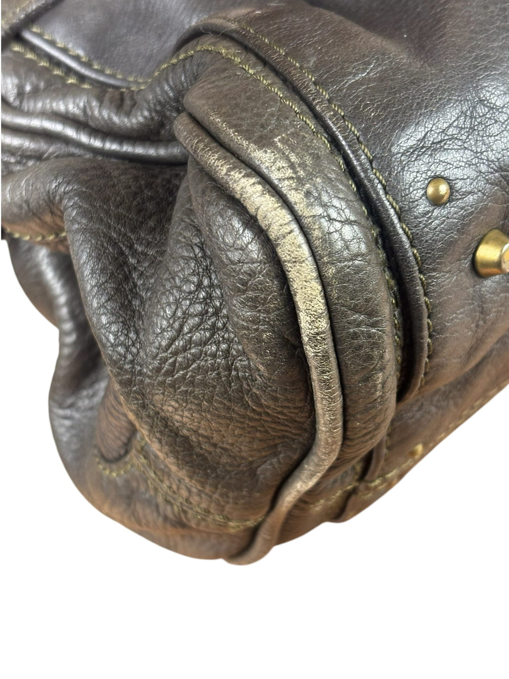Chloe Greyish-Green Leather Paddington Handbag