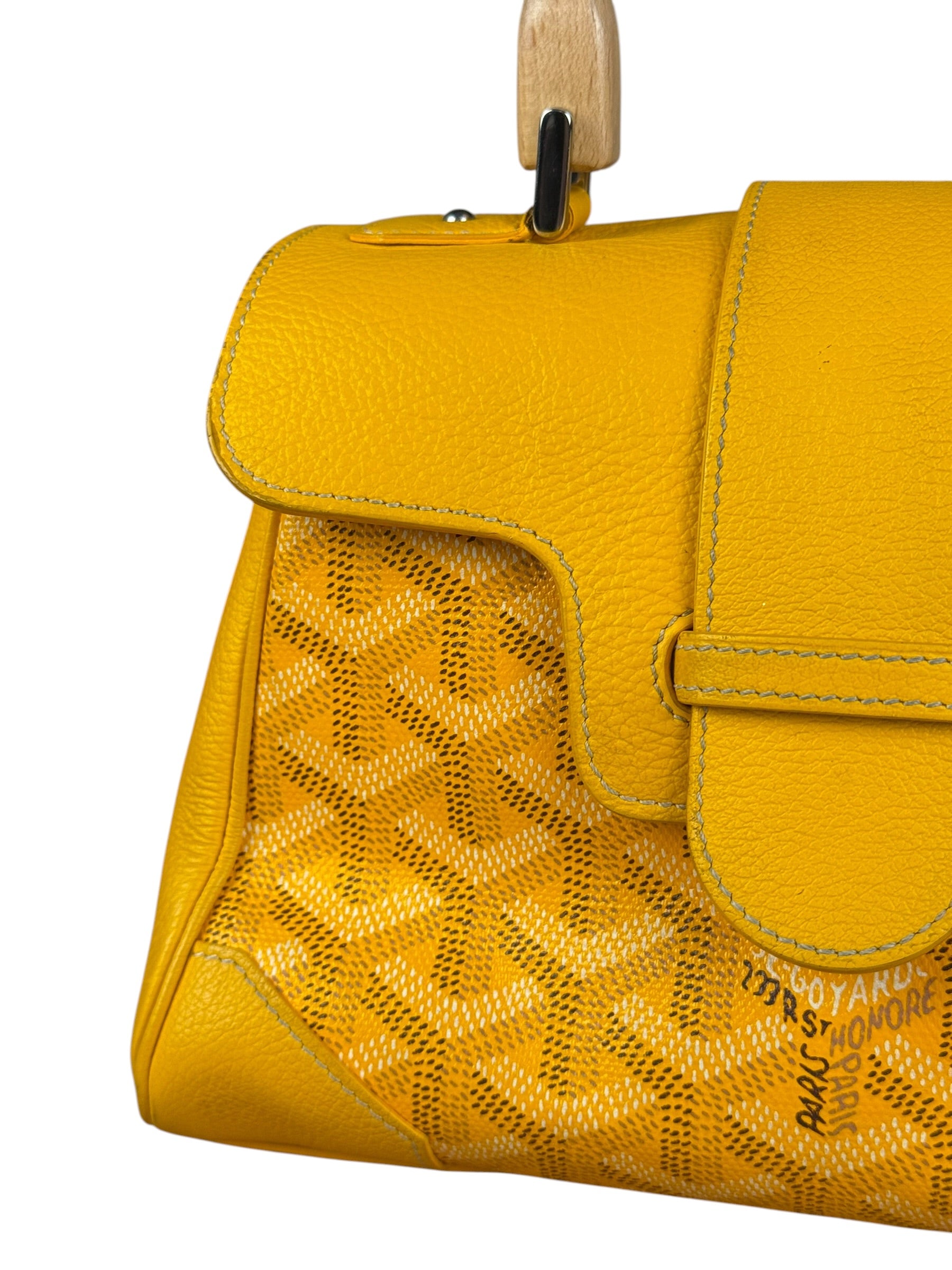Goyard Mini Goyardine Soft Saigon Top Handle Bag Yellow