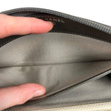 Chanel Caviar Leather Grey Zip Wallet