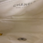 Chanel White Leather/Canvas Pearl Crossbody Flap 2003