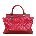Chanel Red Quilted Caviar Be CC 2Way Tote Bag 2014
