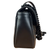 Gucci Black Leather GG Logo Marmont Noir Matelasse Shoulder Bag