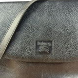 Burberry Vintage Black Pebbled Leather Crossbody Flap Bag