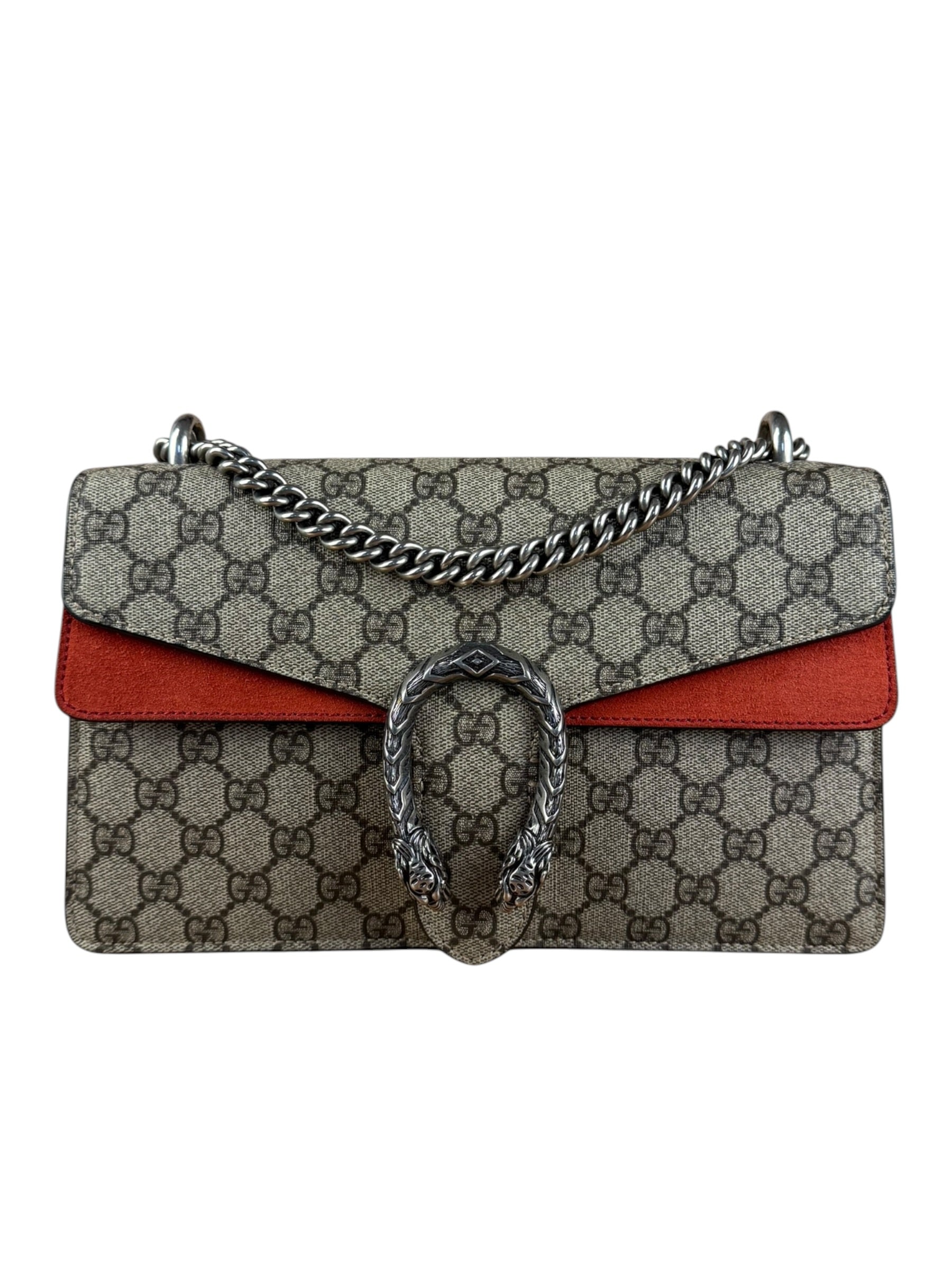 Gucci Dionysus GG Supreme Shoulder Bag Beige/Red