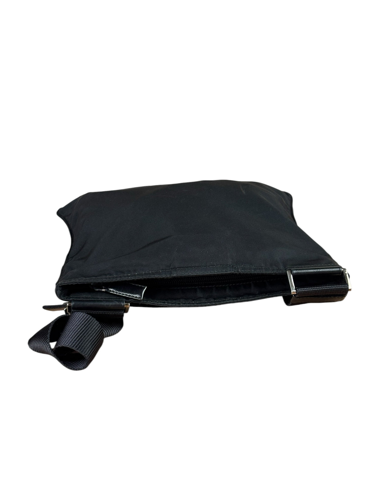 Prada Black Vela Nylon Flat Crossbody Bag