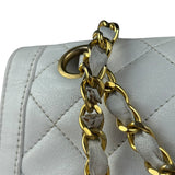 Chanel CC White Quilted Double Flap Bag 1988