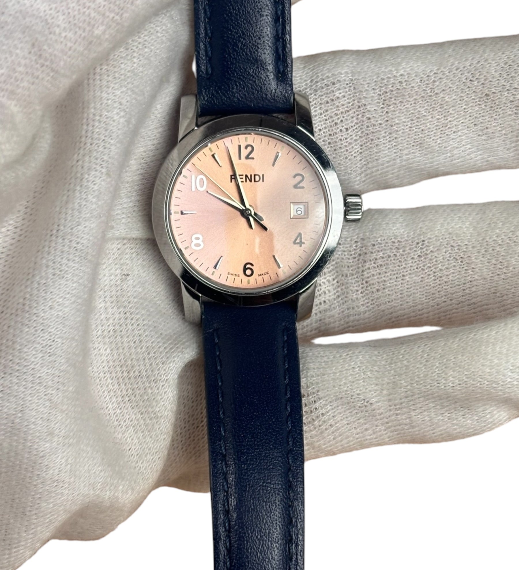 Fendi 2100L Pink Dial Blue Strap